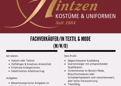 Fachverkäufer/in Textil & Mode (M/W/D)