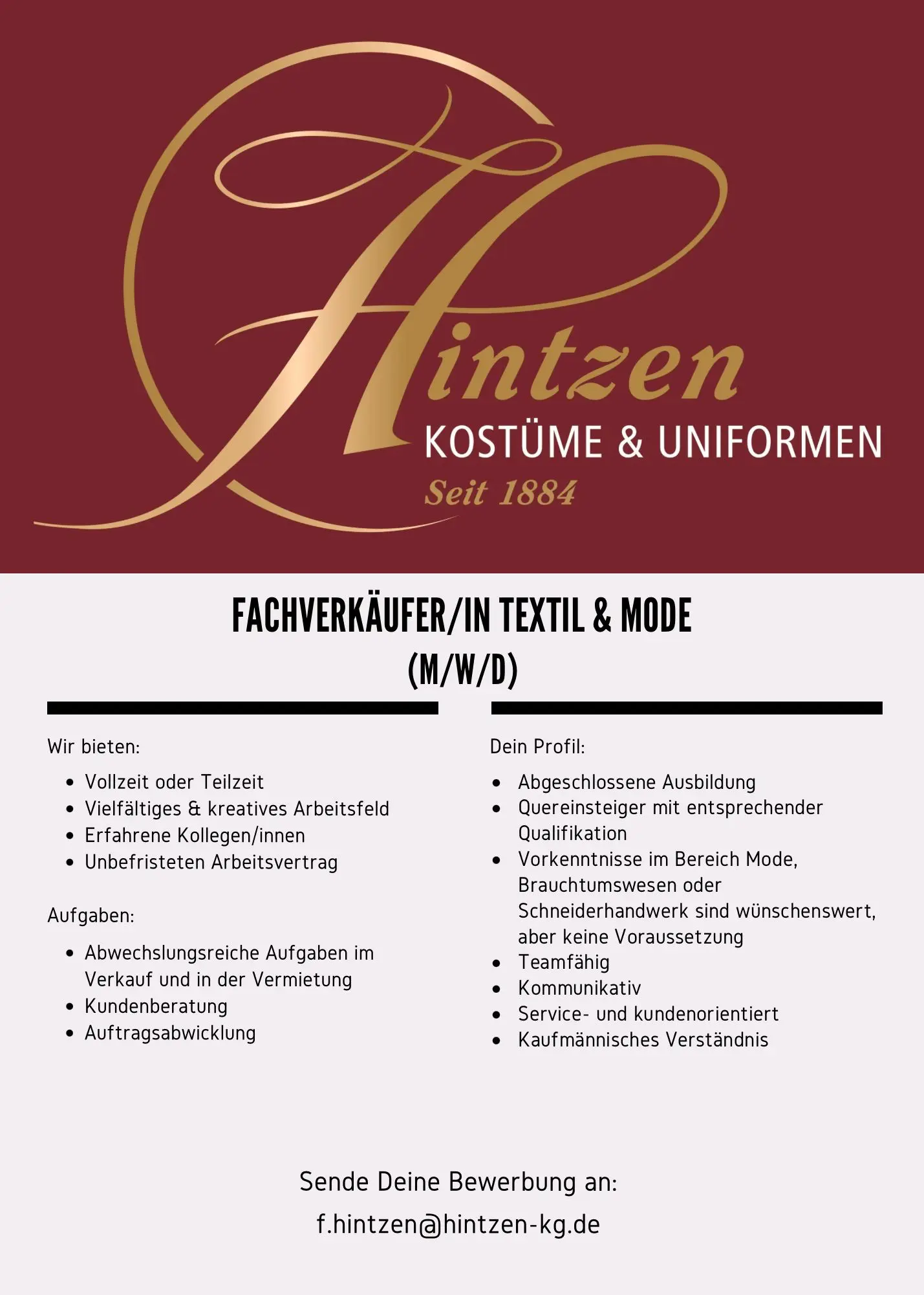 Fachverkäufer Kaufmännische:r Angestellte:r (m:w:d)